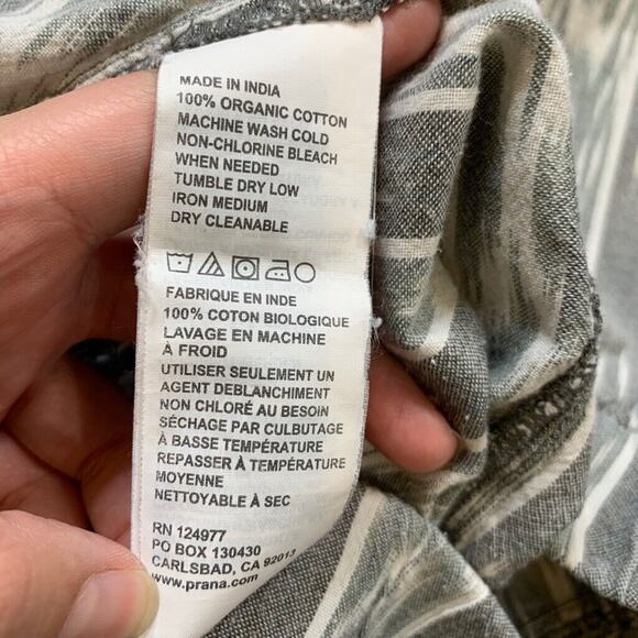 Prana Shorts Womens Extra Small Gray Organic Cotton Reba Printed Pull On Pockets - Picture 9 of 12